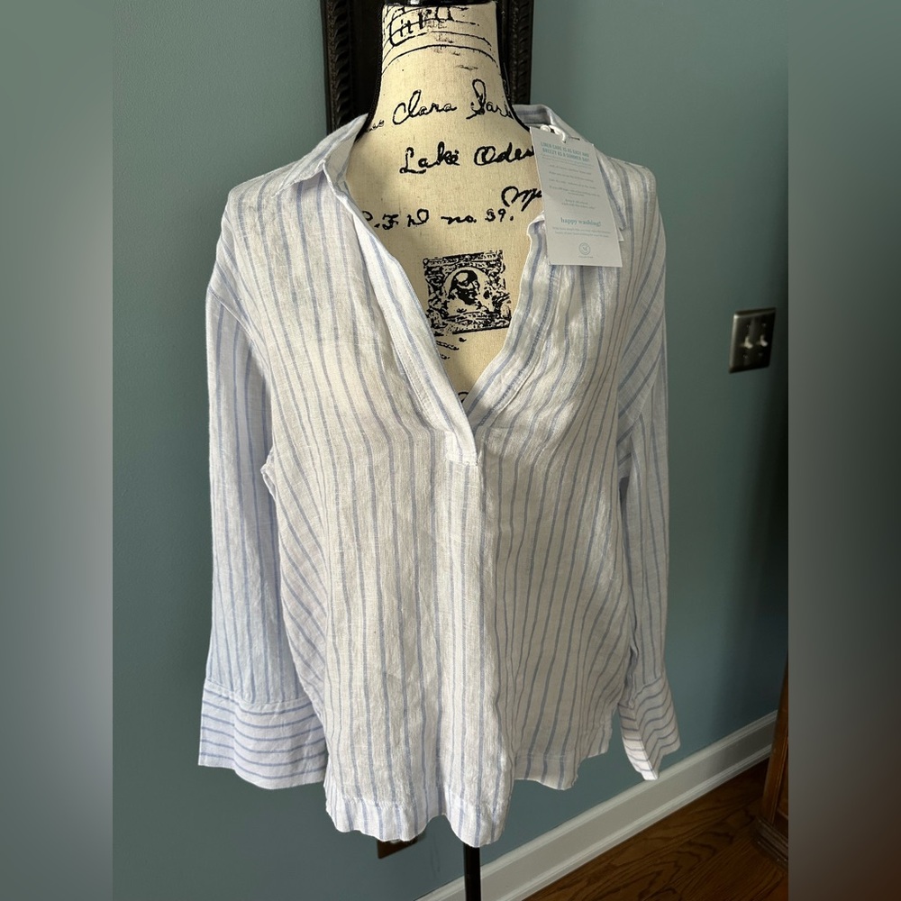 Martha Stewart Striped Linen Shirt